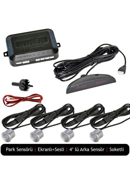 Park Sensörü Led Ekran Ve Türkçe Uyarı Gri