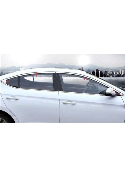 Çmk Hyundai Elantra 2016-2018 Cam Çıtası Nikelaj 10 Parça