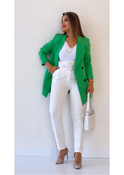 Atlas Kruvaze Blazer Ceket Yeşil