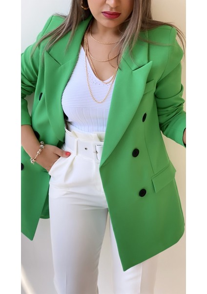 Atlas Kruvaze Blazer Ceket Yeşil fırsatları