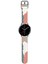 Samsung Galaxy Watch Active 2 Uyumlu Desenli Silikon Kordon 20MM (Pembe-Gri) 2