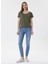 Yüksek Bel Dar Kalıp Düz Mavi Kadın Denim Pantolon - 222 LCF 121002 2