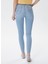 Yüksek Bel Super Slim Fit Düz Mavi Kadın Denim Pantolon - 222 LCF121006 3