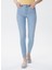 Yüksek Bel Super Slim Fit Düz Mavi Kadın Denim Pantolon - 222 LCF121006 5