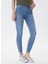 Yüksek Bel Dar Kalıp Düz Mavi Kadın Denim Pantolon - 222 LCF 121002 5
