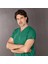 Avcı Yeşil Doktor Hemşire Forması Scrubs Dr Greys Likralı Takım (Esnek Kumaş) Yarasa Kol Hemşire Üniforması 3
