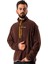 Man Half Zipper Fleece-Kahverengi 1