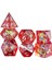 7x Akrilik Glitter Çok Taraflı Zar Dnd Dices Set Masa Oyunu Dnd Rpg Mtg Kırmızı 1
