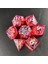 7x Akrilik Glitter Çok Taraflı Zar Dnd Dices Set Masa Oyunu Dnd Rpg Mtg Kırmızı 2