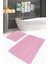 Pembe Temalı Love Tasarımlı Dijital Baskılı 2'li Kaymaz Tabanlı Banyo & Mutfak Paspas Takımı 2