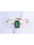 Emerald Cut Kadın 14 Ayar Altın Yüzük, Yeşil Taşlı Zarif Kadın Yüzüğü 1