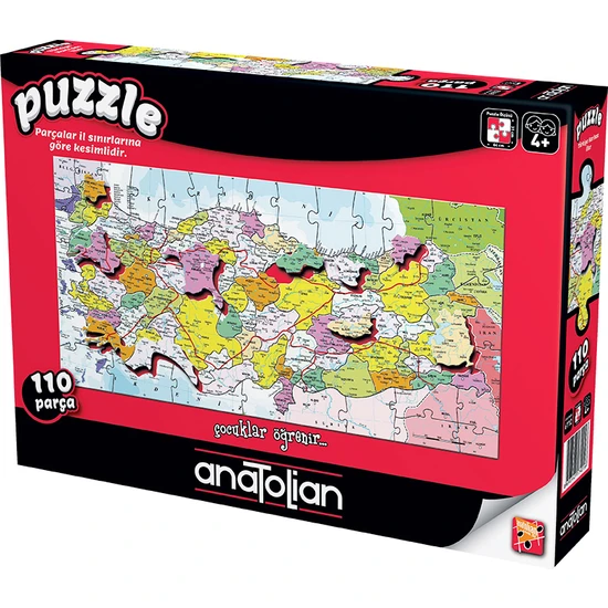 Anatolian 110 Parçalık Eğitici Puzzle / Türkiye Haritası İller - Kod 7401