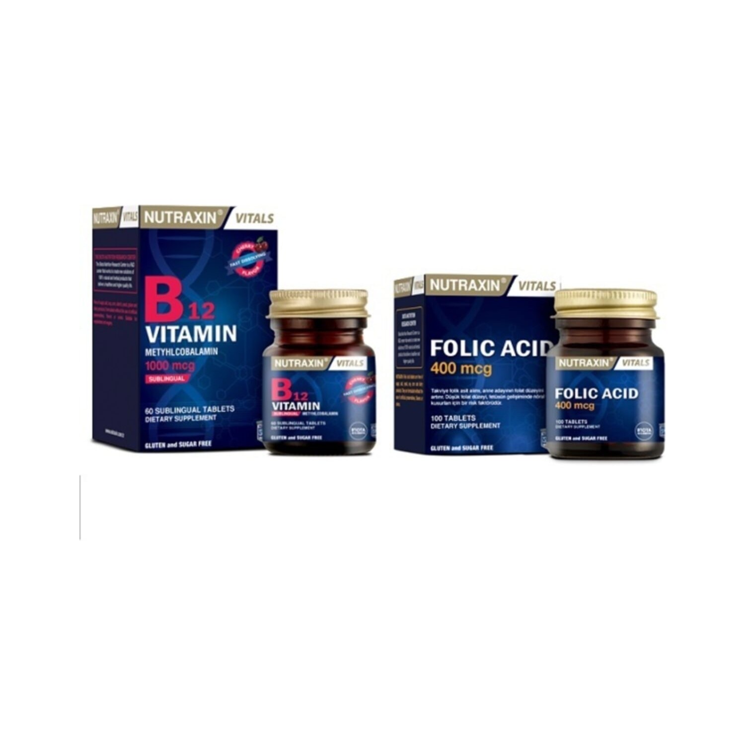 Nutraxin 400 Mcg Folic Acid + Vitamin B12 1000 Mcg 60 Tablet Fiyatı