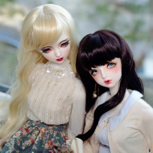 Honeyge 1/3 Bjd Kız Bebek Kıvırcık Dalga Saç Gece Lolita Bebekler Dıy Aksesuar Siyah (Yurt Dışından)