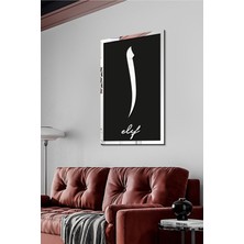 Numa Concept Elif Yazılı Tablo Siyah Mdf Üzeri Gümüş Pleksi Dini Islami Duvar Dekorasyon 30x48 Cm