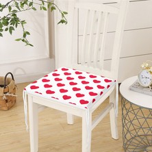 Realhomes Kalp Desenli Dekoratif Kare Sandalye Minderi 40x40cm Fermuarlı