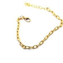 X-lady Accessories Altın Renk Ince Dikdörtgen Unisex Bileklik 860