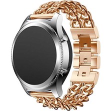 MobaxAksesuar Huawei Watch GT 6/5/4/3/2 Pro 46mm Ultimate SE Elite Kordon Cowboy Zincir Metal Kordon 17