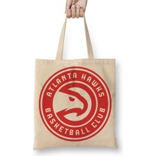 Baskı Dükkanı Basketbol Takımı Atlanta Hawks Bez Çanta Uzun Saplı