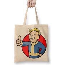 Baskı Dükkanı Fallout Bez Çanta Uzun Saplı