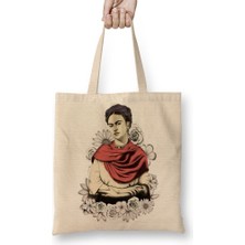 Baskı Dükkanı Frida Kahlo 011 Bez Çanta Uzun Saplı