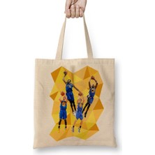 Baskı Dükkanı Basketbol Takımı Curry Fire Bez Çanta Uzun Saplı