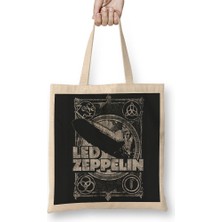 Baskı Dükkanı LED Zeppelin Bez Çanta Uzun Saplı