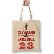 Baskı Dükkanı Cleveland Basketball 23 Bez Çanta Uzun Saplı