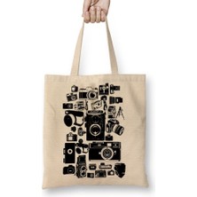 Baskı Dükkanı Fotoğraf Tarihi Fotoğrafçı Foto Bez Çanta Uzun Saplı