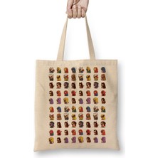 Baskı Dükkanı Super Kahraman Puglar Bez Çanta Uzun Saplı