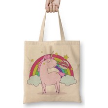 Baskı Dükkanı Hello Bitches Bebek Unicorn Bez Çanta Uzun Saplı
