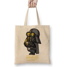 Baskı Dükkanı Minion Minions Bananas Bez Çanta Uzun Saplı