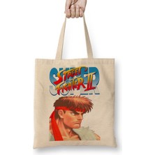 Baskı Dükkanı Street Fighter 2 Honda Bez Çanta Uzun Saplı