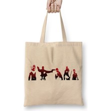 Baskı Dükkanı Bat Family Bez Çanta Uzun Saplı