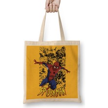Baskı Dükkanı Homem Aranha Spider Man 02 Bez Çanta Uzun Saplı