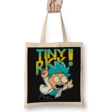 Baskı Dükkanı Rickzinho - Tiny Rick Rick E Morty 1 Bez Çanta Uzun Saplı