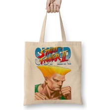 Baskı Dükkanı Street Fighter 2 Fei Long Bez Çanta Uzun Saplı