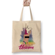 Baskı Dükkanı Unicorn 03 Bez Çanta Uzun Saplı
