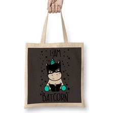 Baskı Dükkanı Unicorn Batcorn 05 Bez Çanta Uzun Saplı