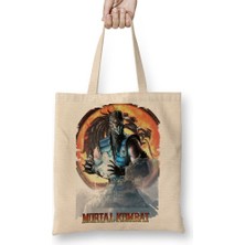 Baskı Dükkanı Sub Zero Mortal Kombat Game Bez Çanta Uzun Saplı