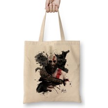 Baskı Dükkanı Kratos God Of War Bez Çanta Uzun Saplı
