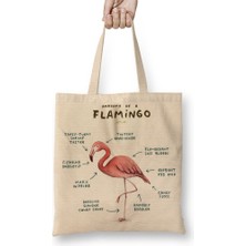 Baskı Dükkanı Bir Flamingo Anatomisi 2 Bez Çanta Uzun Saplı