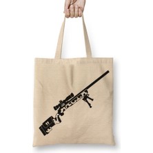 Baskı Dükkanı Airsoft Sniper Arte Preta Bez Çanta Uzun Saplı