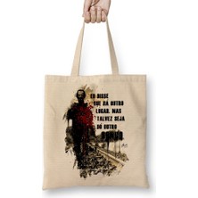 Baskı Dükkanı Rick Grimes The Walking Dead Bez Çanta Uzun Saplı