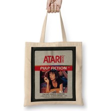 Baskı Dükkanı Pulp Fiction Game Atari Bez Çanta Uzun Saplı