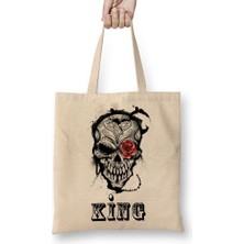 Baskı Dükkanı King Queen Bez Çanta Uzun Saplı