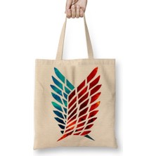 Baskı Dükkanı Attack On Titan Bez Çanta Uzun Saplı