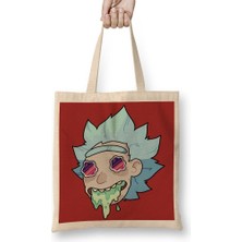 Baskı Dükkanı Rick Acid Bez Çanta Uzun Saplı