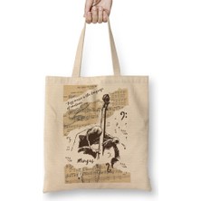 Baskı Dükkanı Mingus_partitura Bez Çanta Uzun Saplı