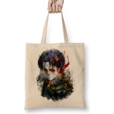 Baskı Dükkanı Attack On Titan Levi Bez Çanta Uzun Saplı